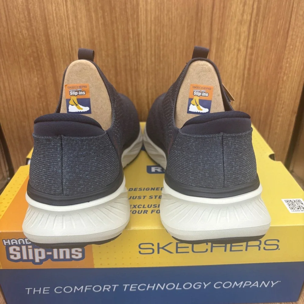 New Skechers Edgeride Commissioner Mens 12 Navy Hands Free Slip-ins Extra Wide